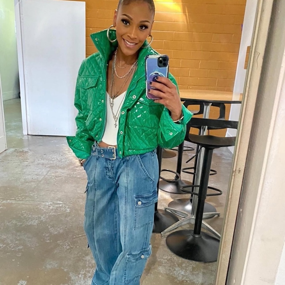 Fashion Nova Vibrant Green Quilted Puffer Jacket